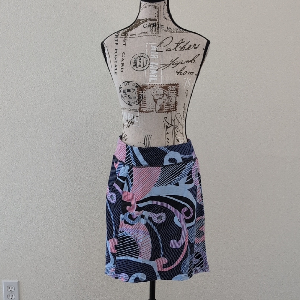 Title Nine Pink and Blue Mini Skirt